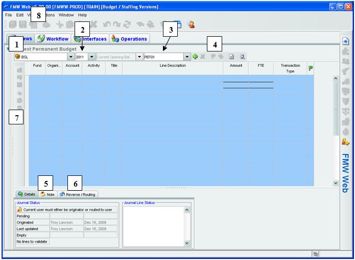 screenshot of fmw, permanent budget navigation