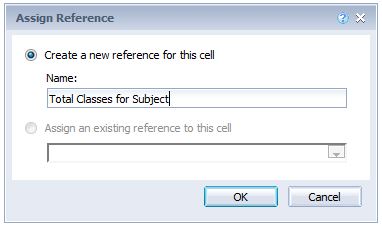 Screen shot of InfoView Assign Reference window