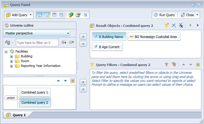 Screenshot of InfoView showing the second combined query