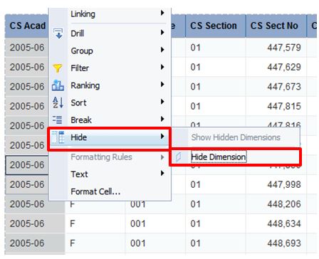 Screenshot of InfoView right-click menu showing where the hide option is
