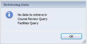 Screenshot of second pop-up dialog box in InfoView when data is purged from a report.