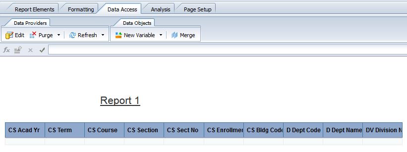 Screenshot of InfoView showing a purged report