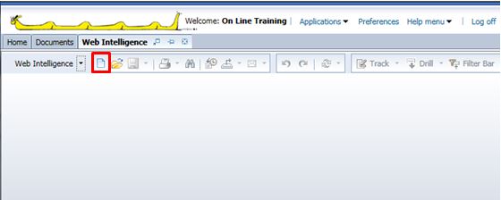 Screenshot of InfoView showing where the new document button is